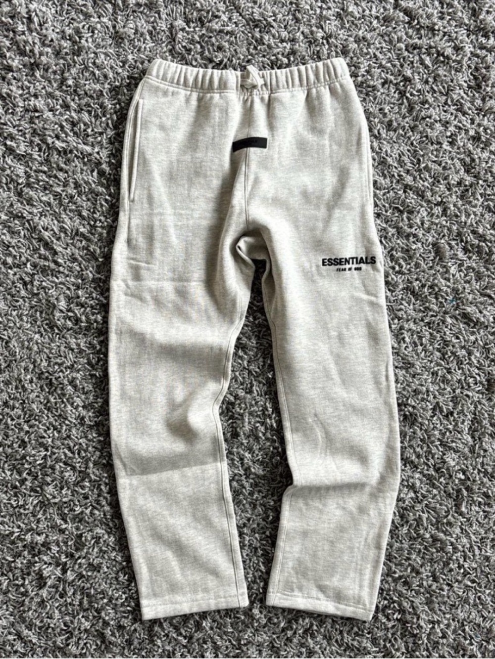 Essentials Fear of God Light Oatmeal Relaxed Pants | Size Small